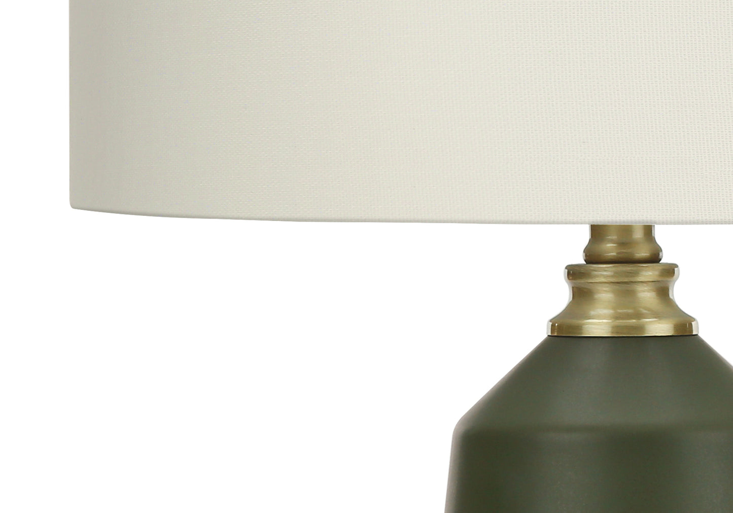 Lighting, 26"h, Table Lamp, Green Ceramic, Ivory / Cream Shade, Contemporary