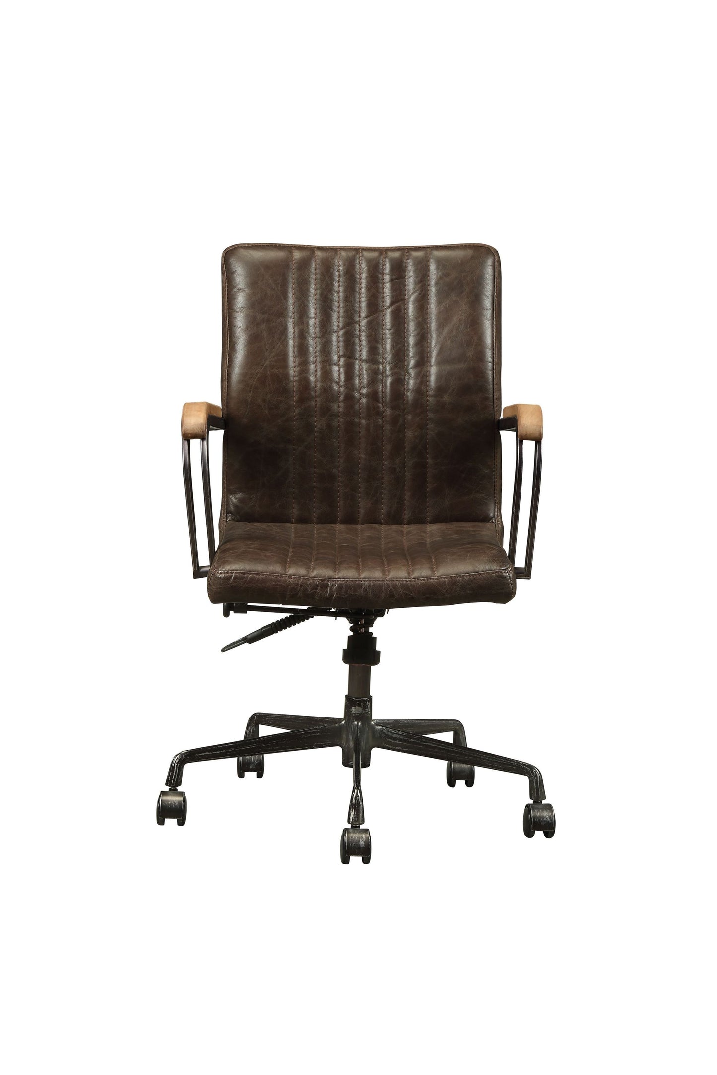 ACME Joslin Office Chair in Distress Chocolate Top Grain Leather 92028