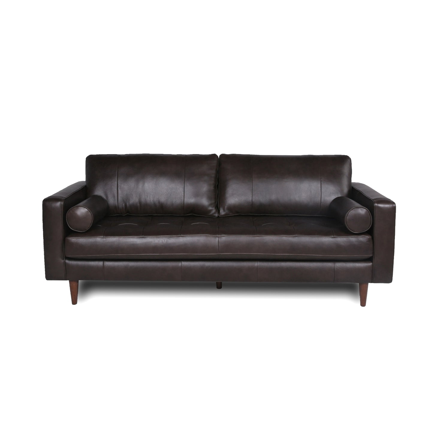 Mid-Century Tufted Leather Sofa