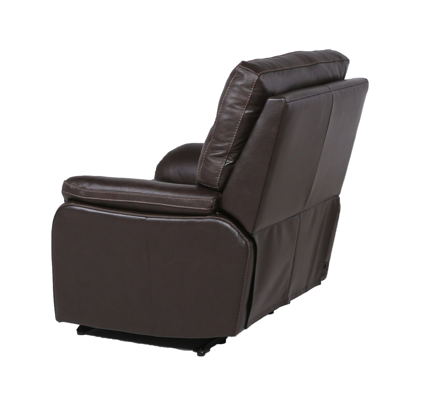 Contemporary Top-Grain Leather Recliner Set - Power Footrest, Power Headrest - Control Panel, USB Port, Home Button