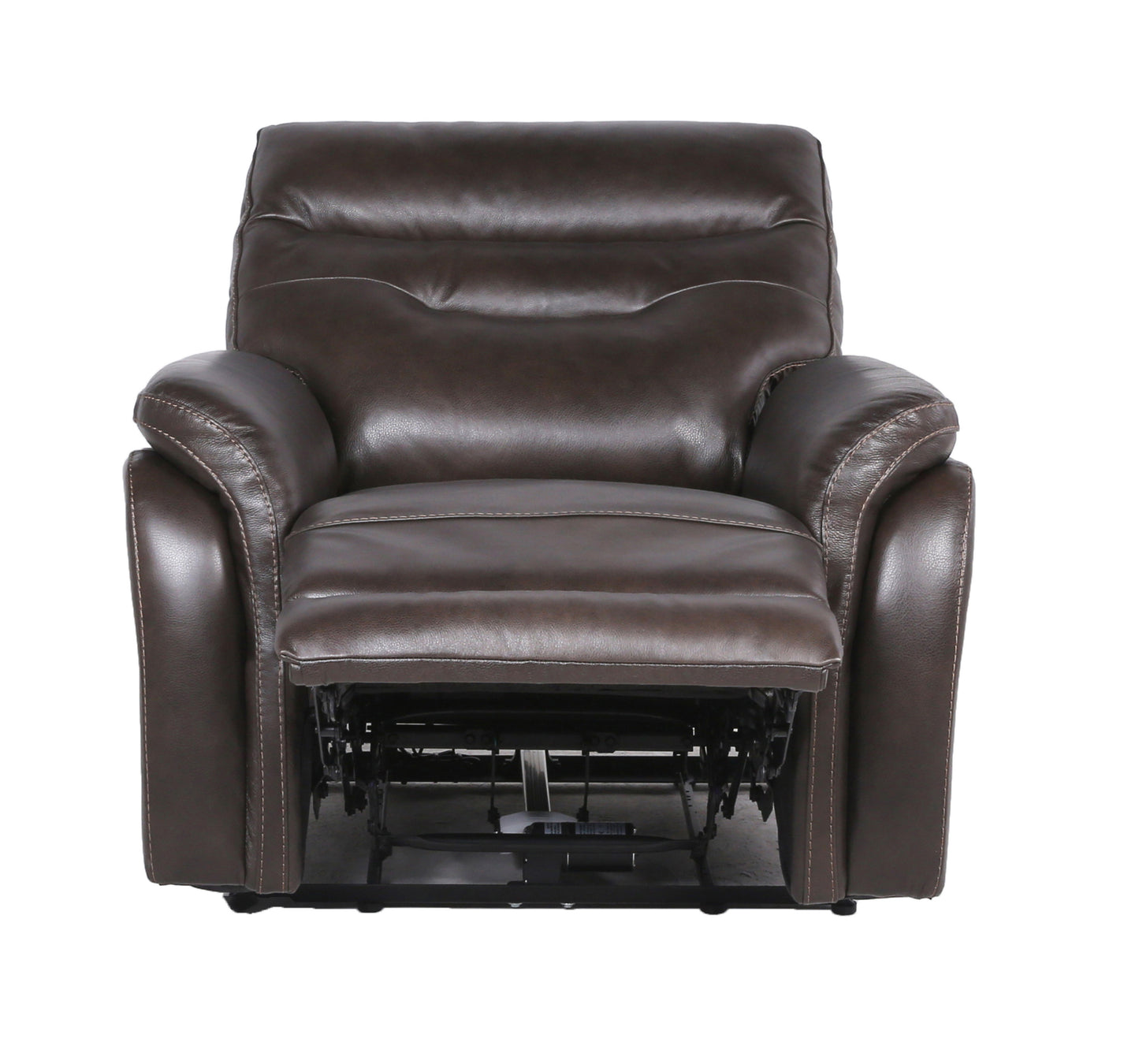 Contemporary Top-Grain Leather Recliner Set - Power Footrest, Power Headrest - Control Panel, USB Port, Home Button