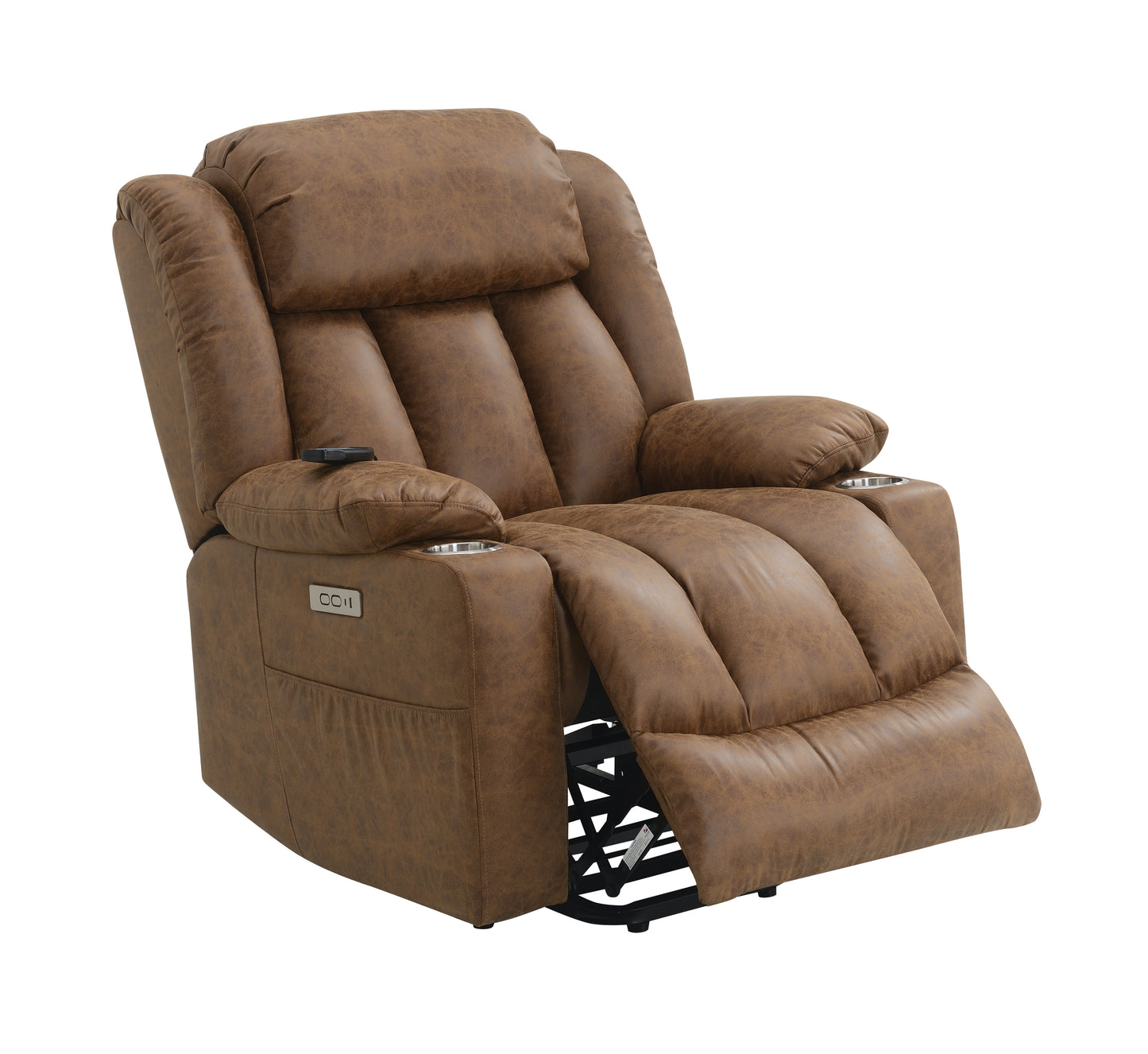 ACME Omarion Power Recliner w/Lift, Heating & Massage, Brown Leather Aire LV02997