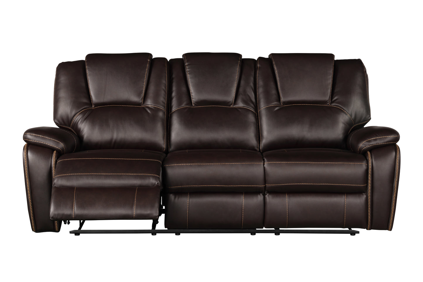 Power Reclining Sofa made with Faux Leather in Brown