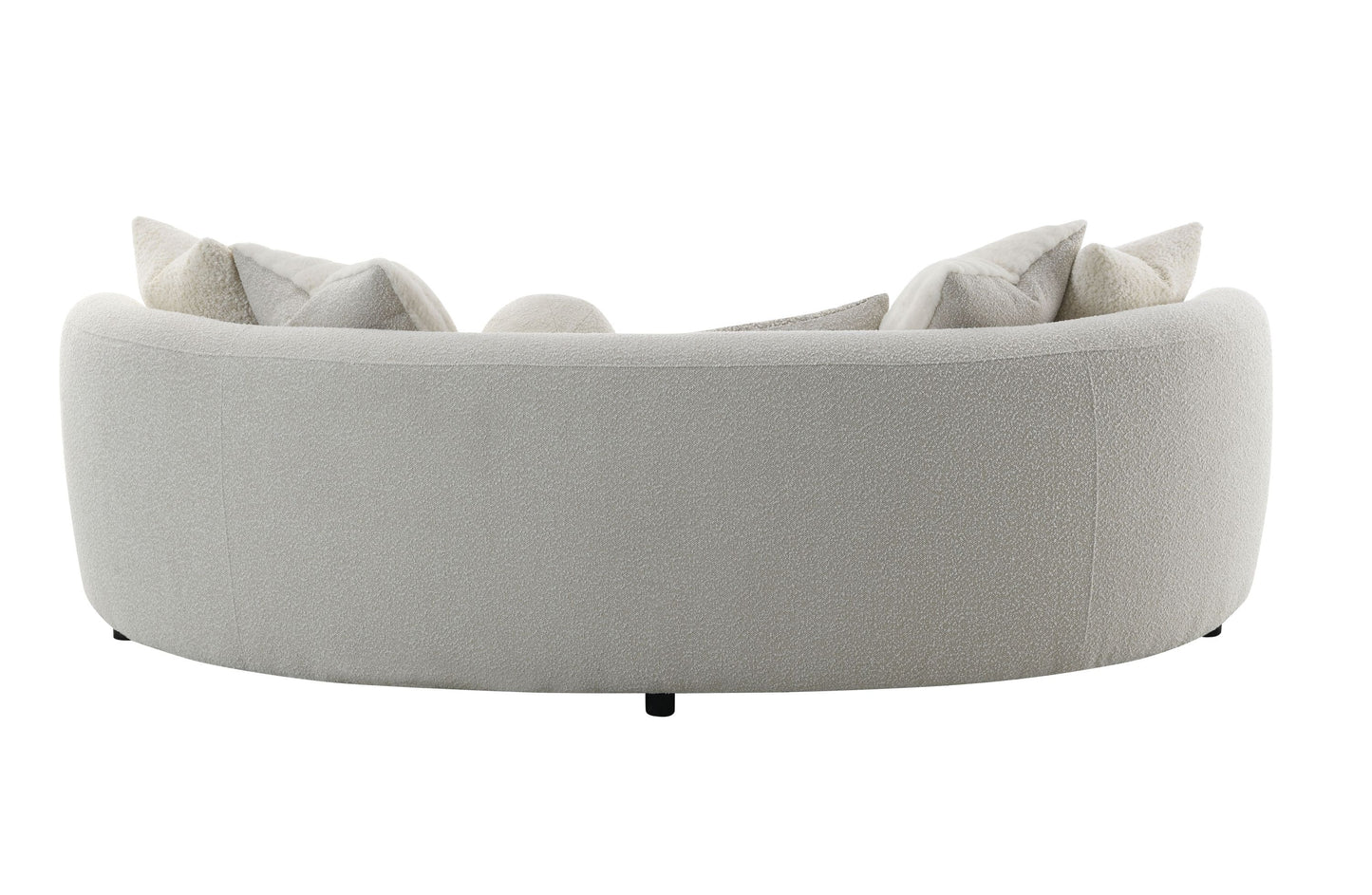 Iniko Beige Boucle Sofa with Toss Pillows