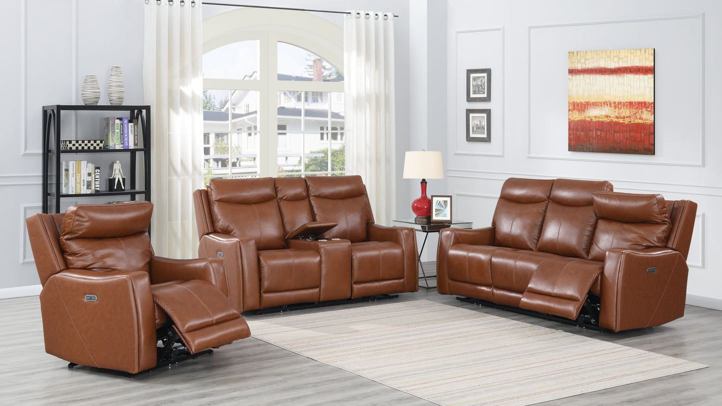 Contemporary Leather Recliner - Top-Grain Seating, Power Headrest, Power Footrest, USB Charging