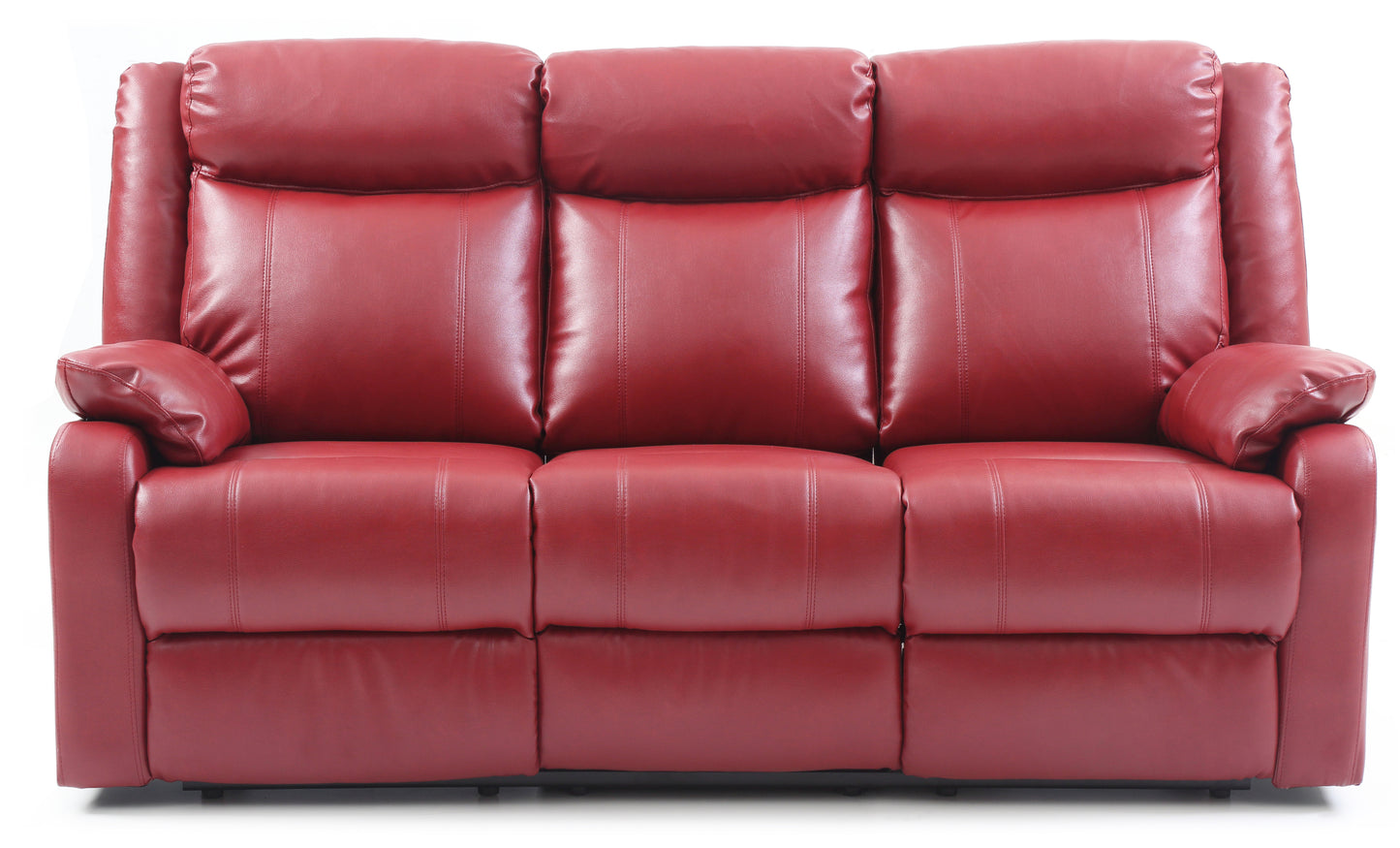 Stylish Contemporary Red Reclining Sofa