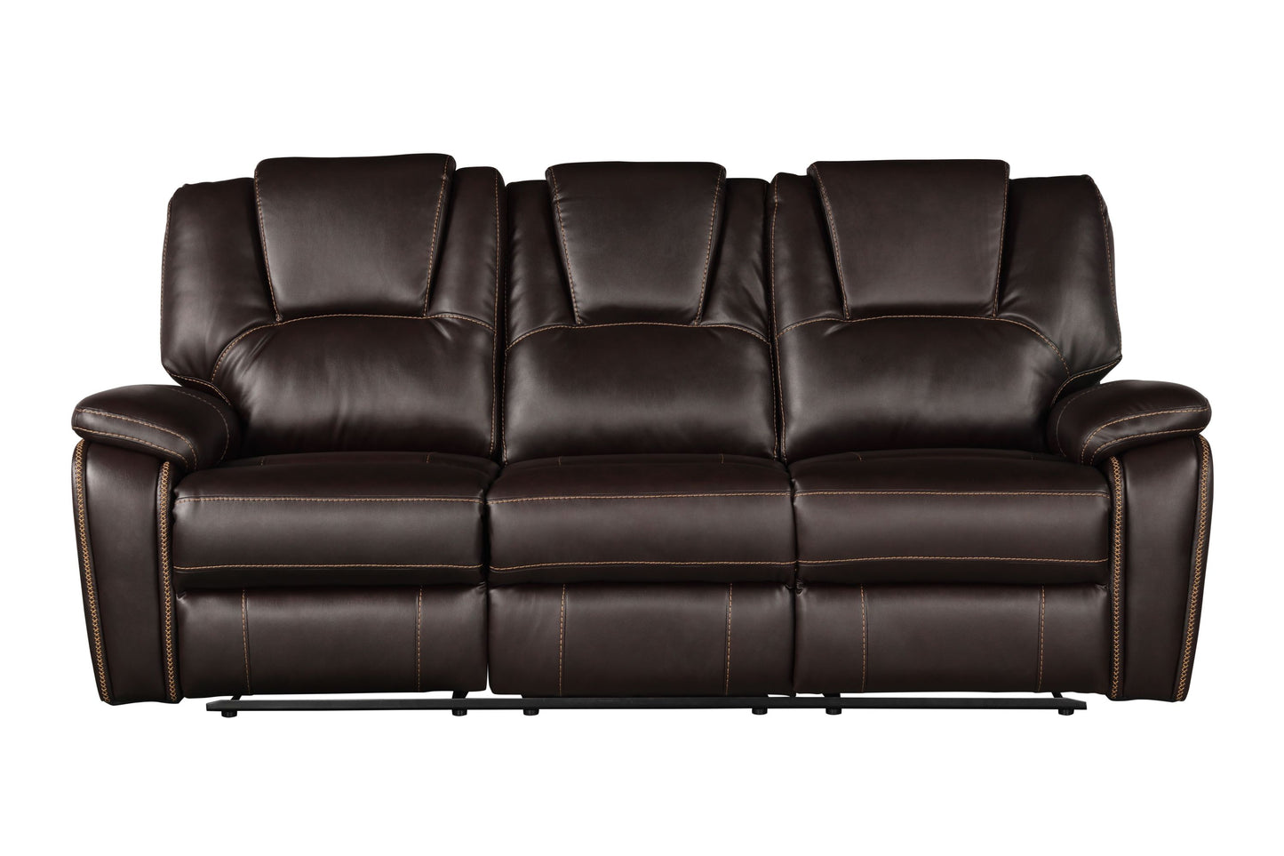 Power Reclining Sofa made with Faux Leather in Brown