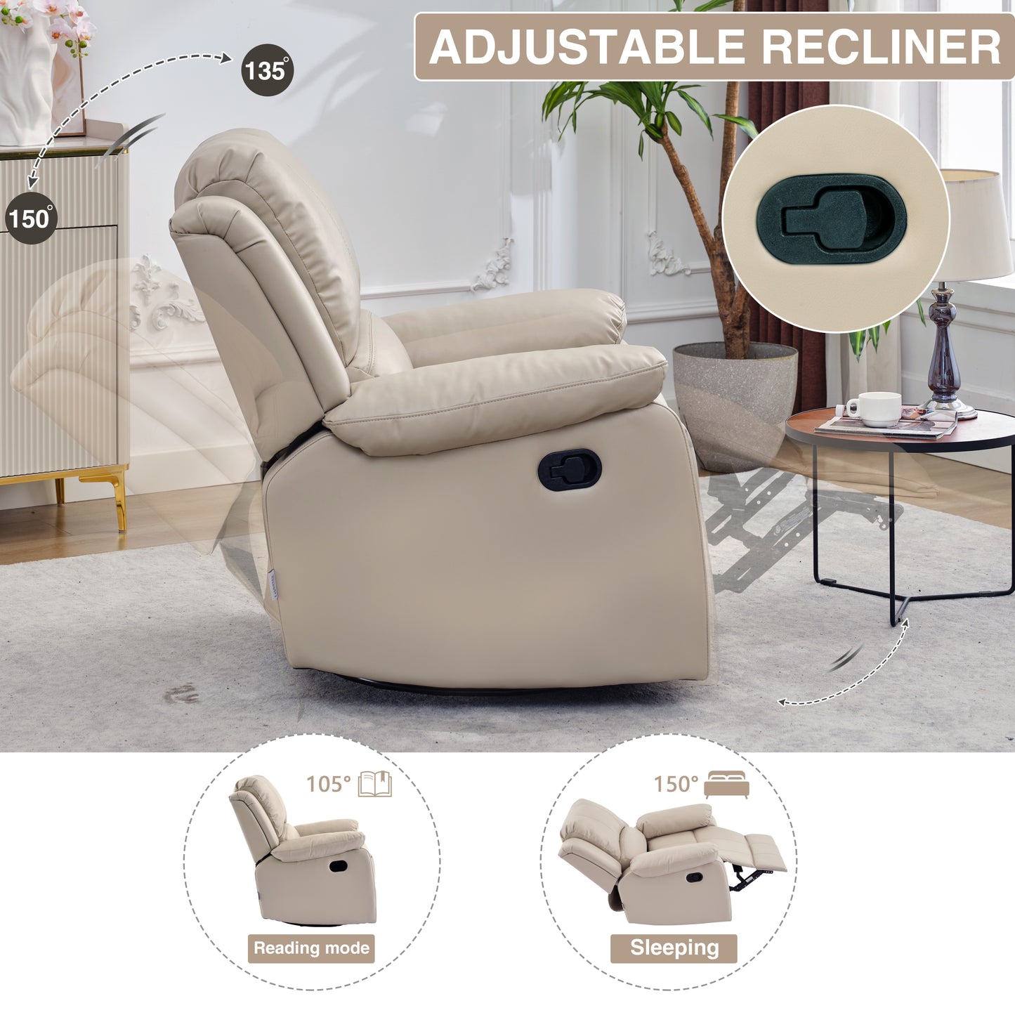 Swivel and Glider Recliner Chair