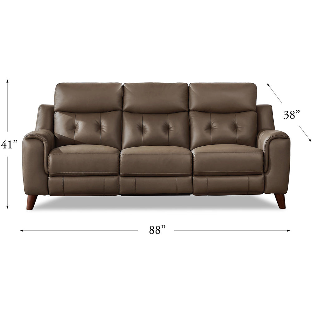 Torino Power Headrest Top Grain Leather Zero Gravity Reclining Sofa