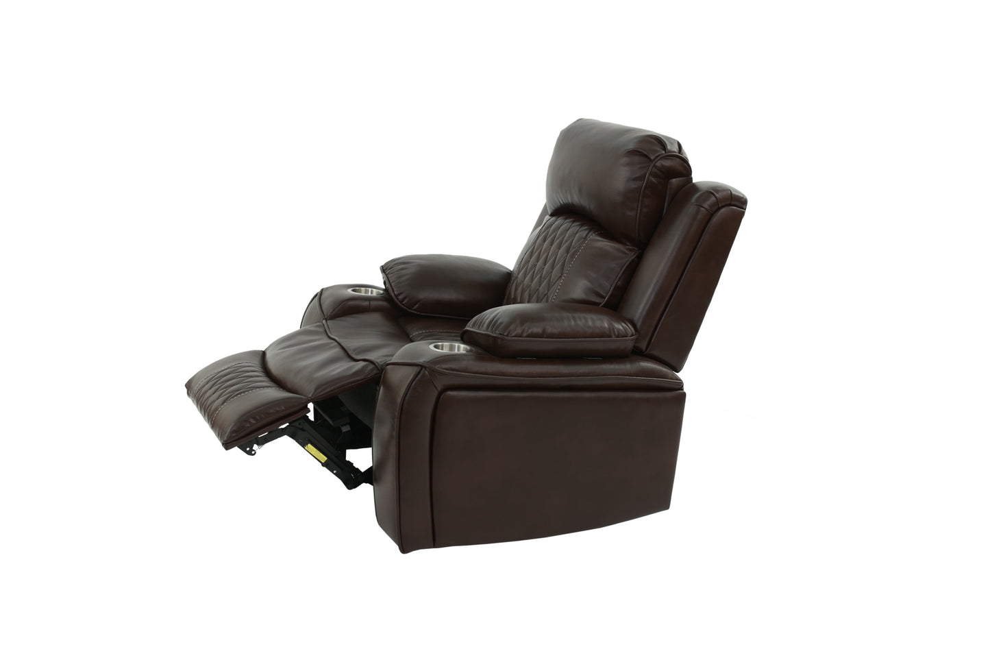 Power Motion Recliner Chair 1pc Chair Contemporary Brown Color Gel Leatherette Storage Arms w Cup Holder Living Room Furniture