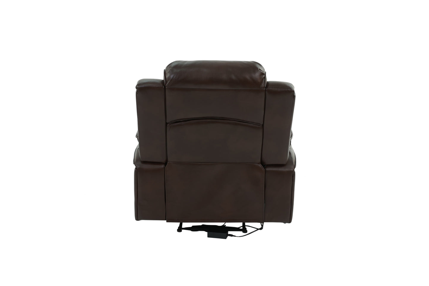 Power Motion Recliner Chair 1pc Chair Contemporary Brown Color Gel Leatherette Storage Arms w Cup Holder Living Room Furniture