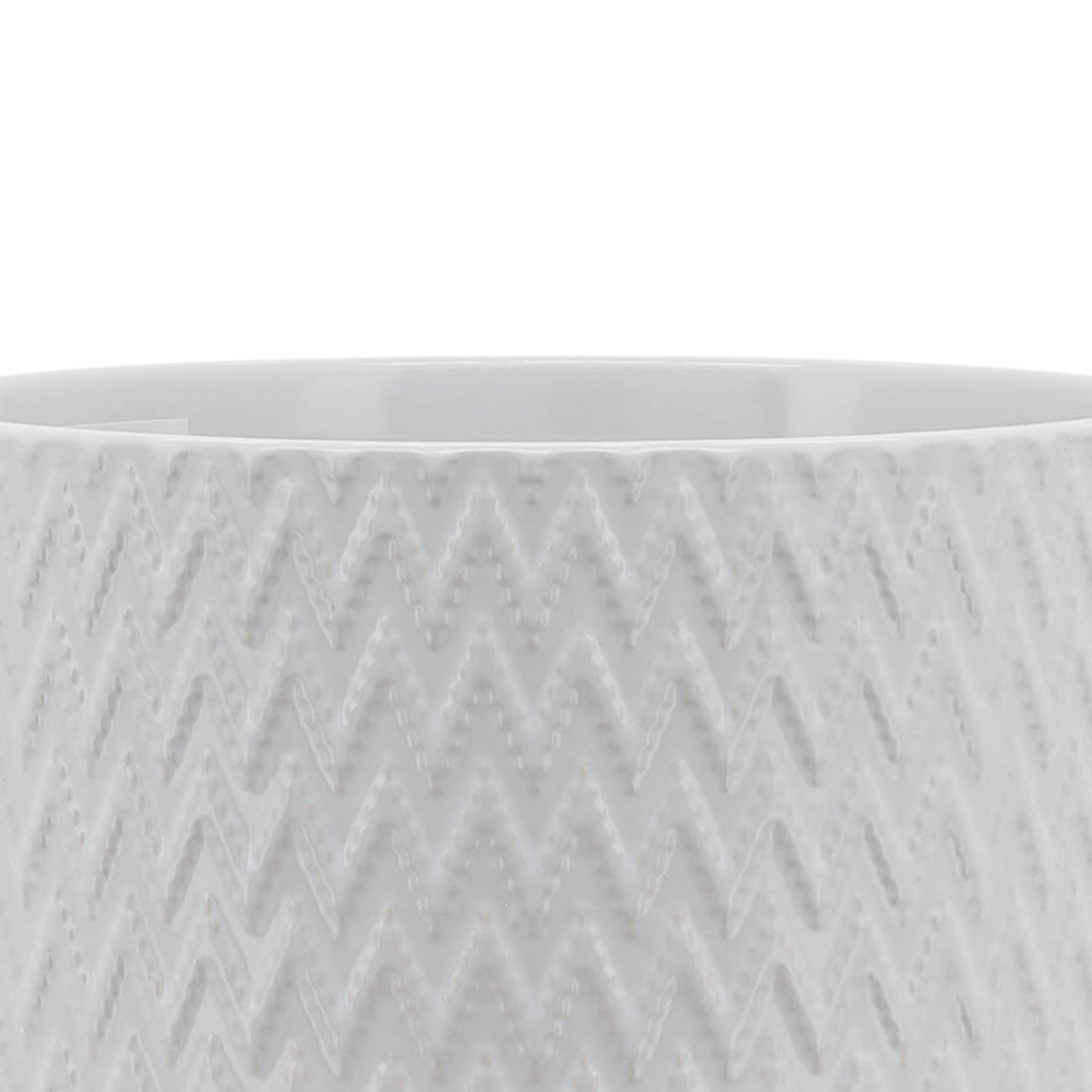 8" CHEVRON PLANTER W/ STAND, WHITE