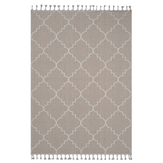 NAAR Guros Collection 5X7 Ivory /Trellis Indoor/Outdoor Area Rug