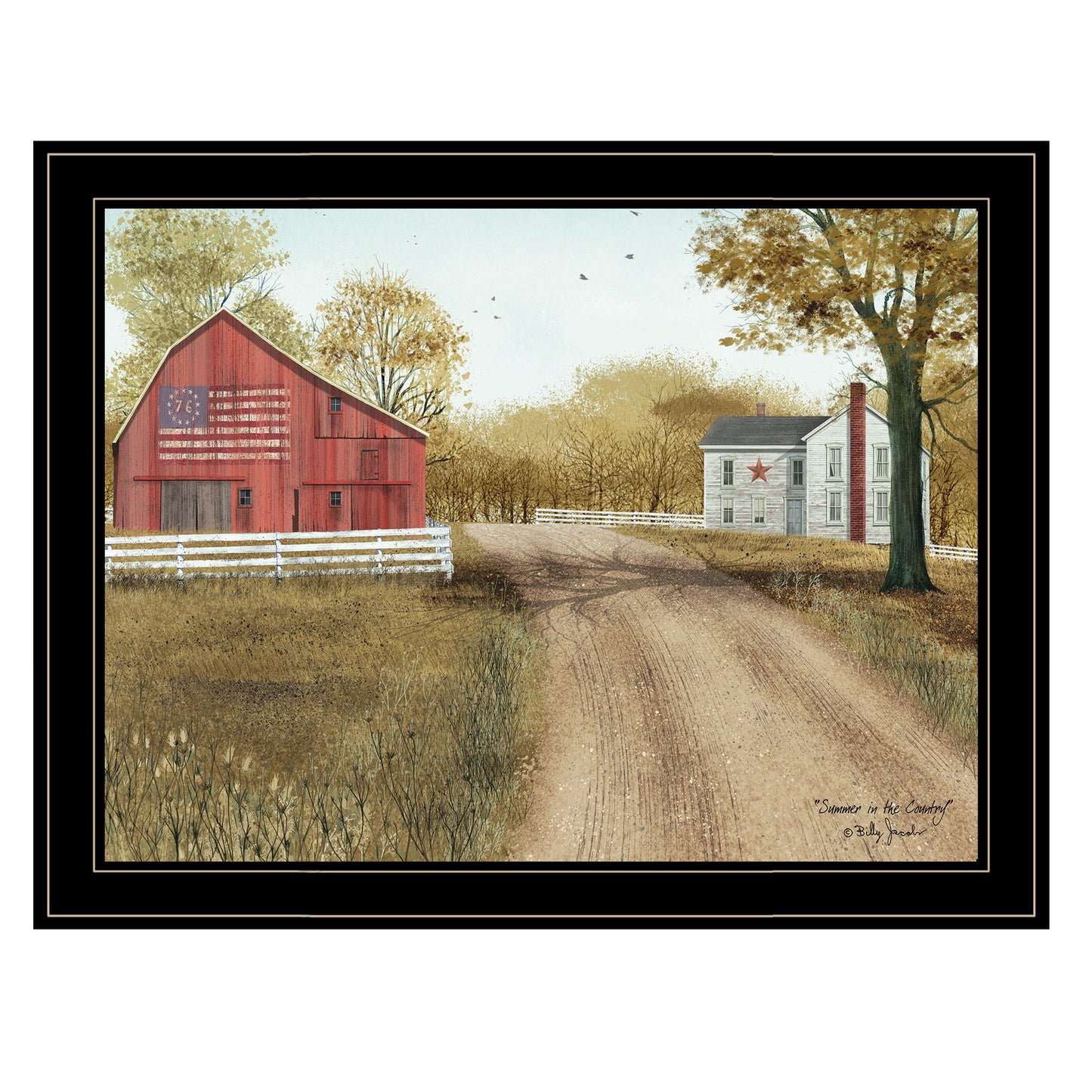 Trendy Decor 4U "Summer in the Country" Framed Wall Art, Modern Home Decor Framed Print for Living Room, Bedroom & Farmhouse Wall Decoration by Billy Jacobs