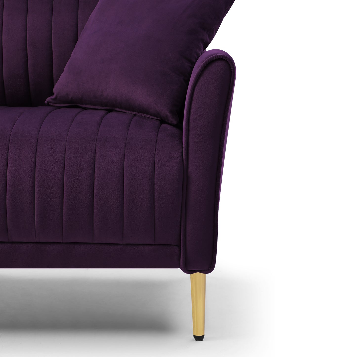 Living Room Sofa Velvet Upholstered Couch Furniture for Home or Office 3-Seat,Purple