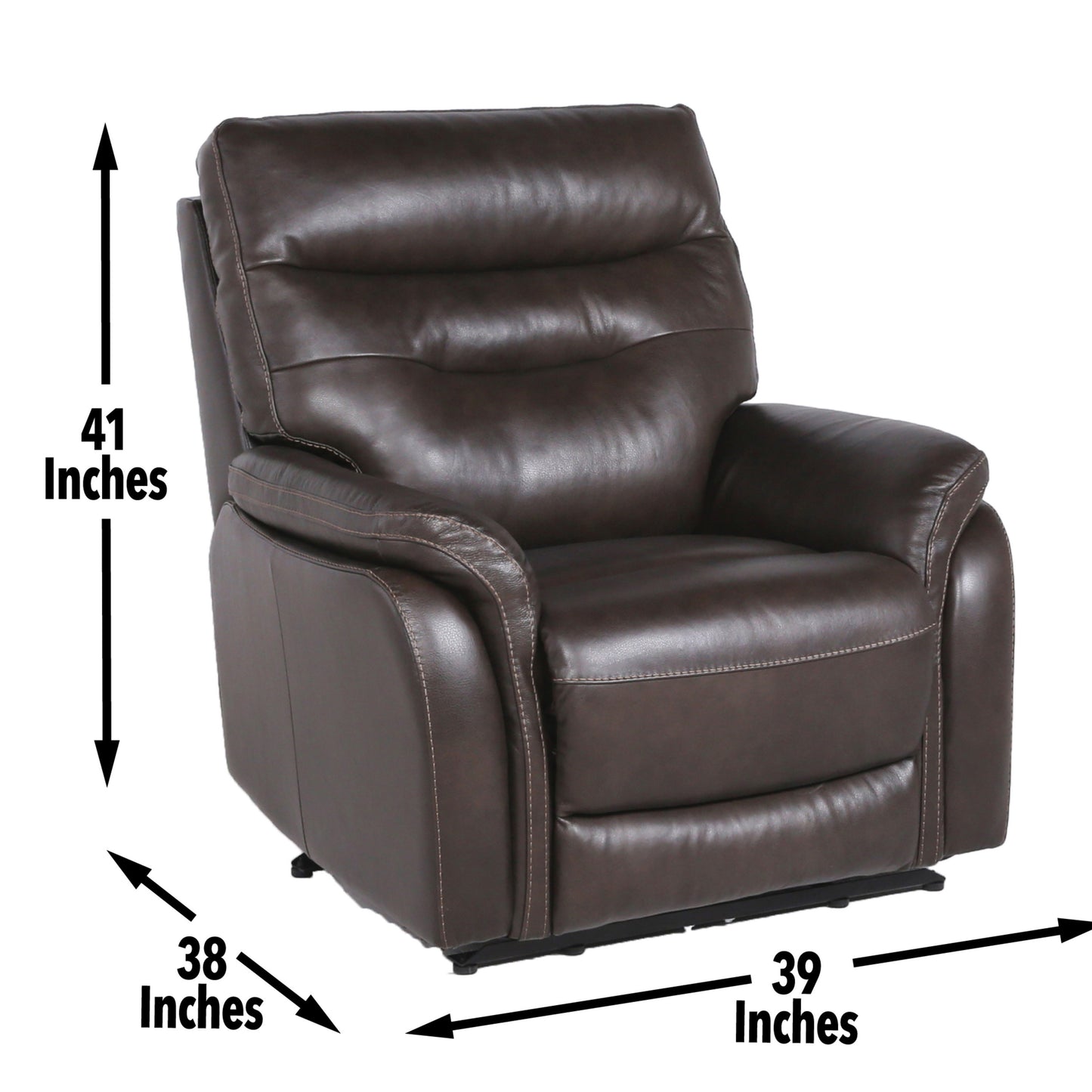 Contemporary Top-Grain Leather Recliner Set - Power Footrest, Power Headrest - Control Panel, USB Port, Home Button