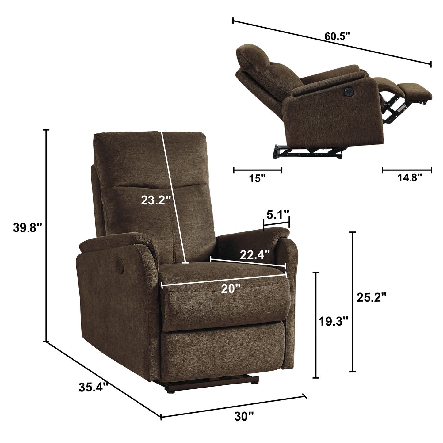 Recliner Chair With Power function easy control big stocks ,  Recliner Single Chair For Living Room , Bed Room