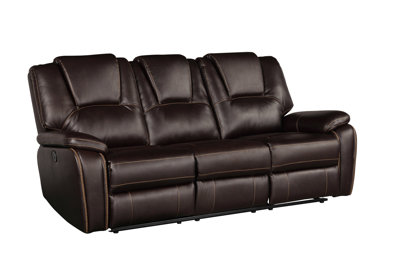 Power Reclining Sofa made with Faux Leather in Brown