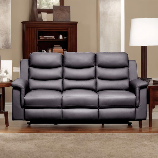 Reclining sofa with Middle Console Slipcover,  Stretch 3 seat Reclining Sofa Covers (BLACK, 3 Seat Recliner Cover with Console)  BLACK  faux Leather