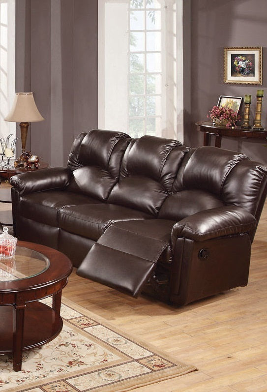 Motion Sofa 1pc Couch Living Room Furniture Brown Bonded Leather