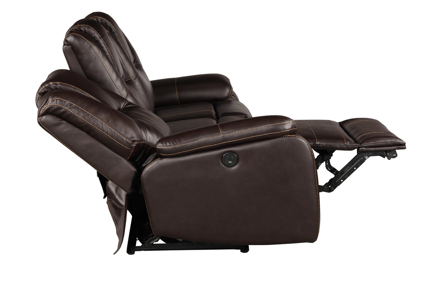 Power Reclining Sofa made with Faux Leather in Brown