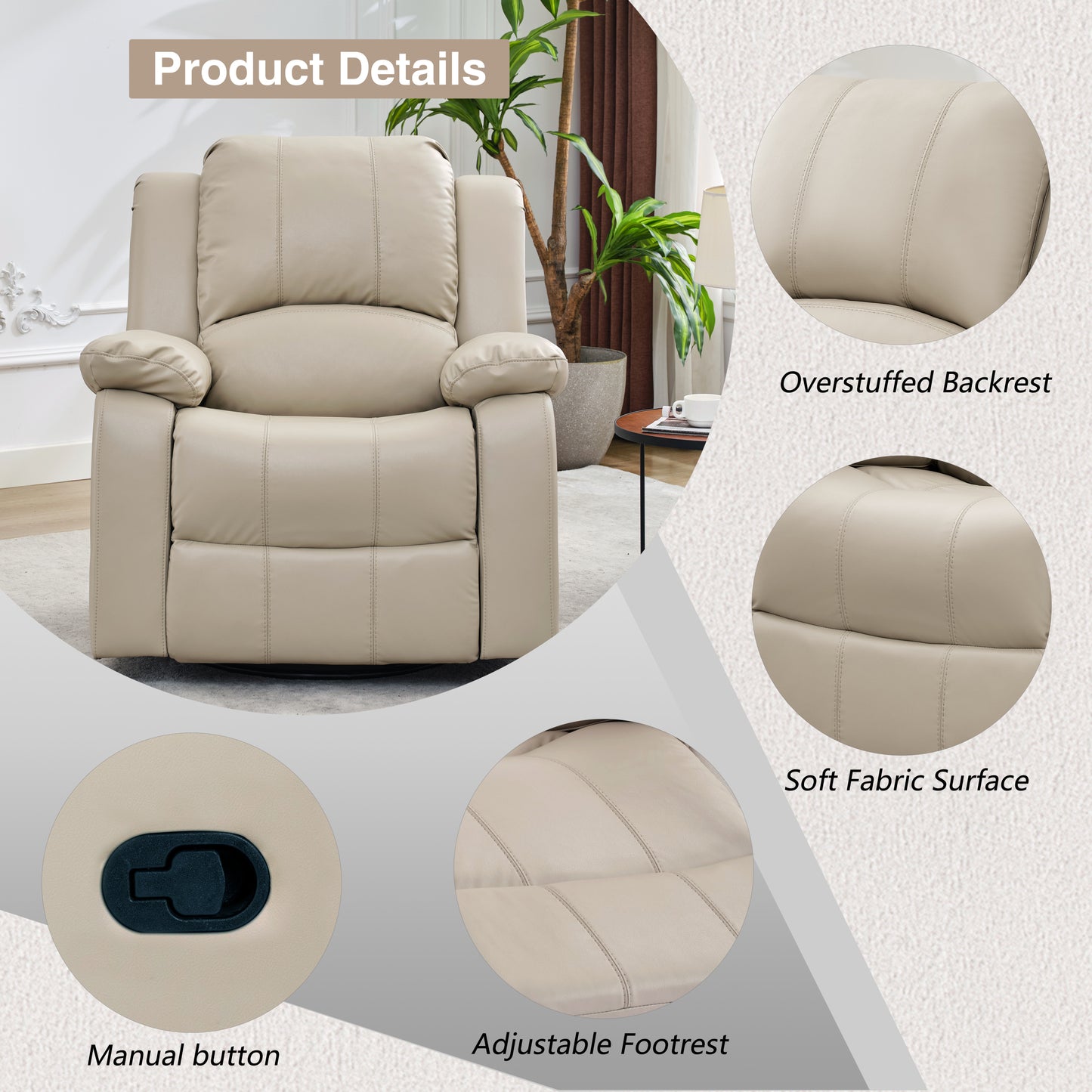 Swivel and Glider Recliner Chair