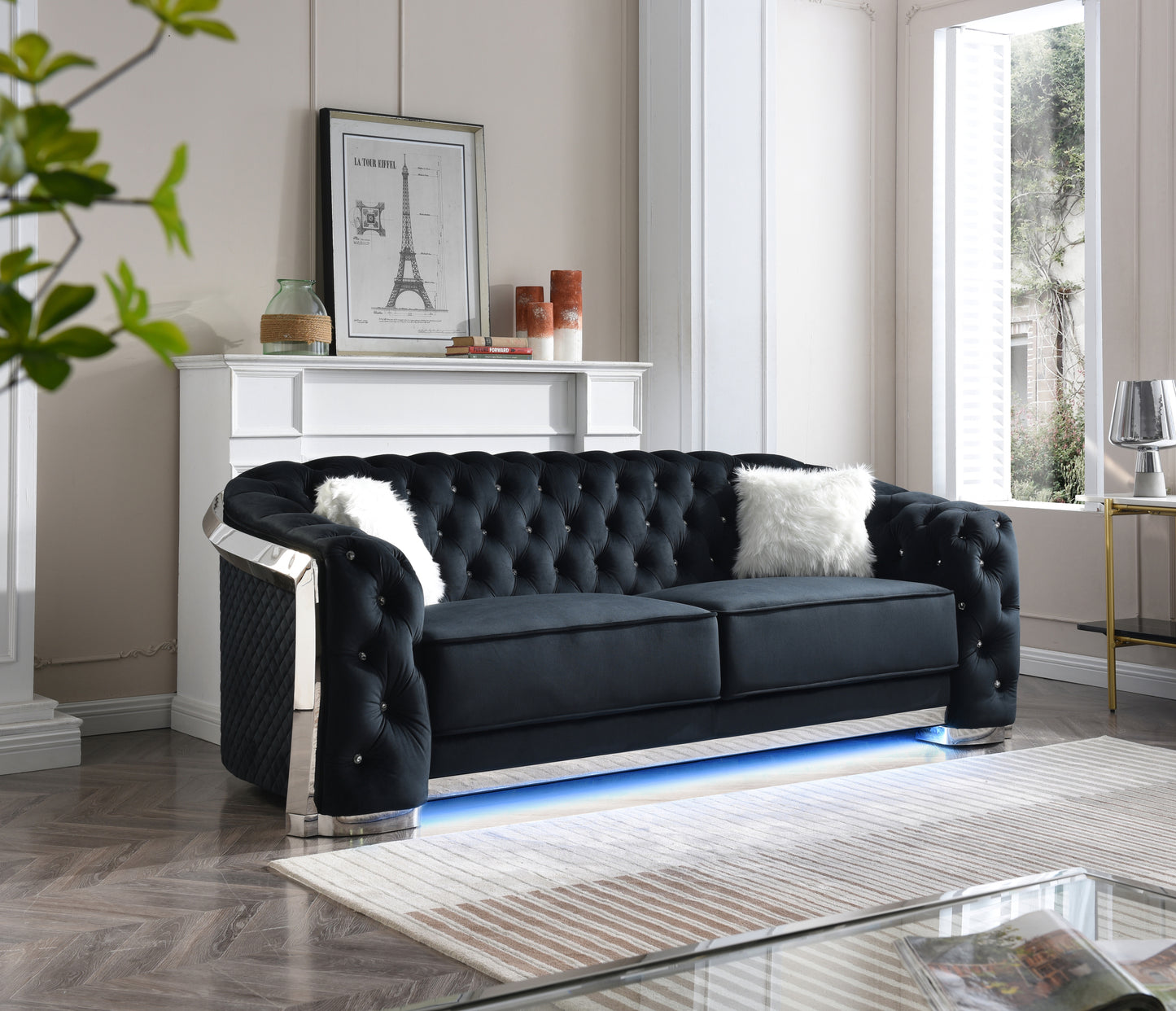 Glory Furniture Sapphire G0593A-S Sofa , Black