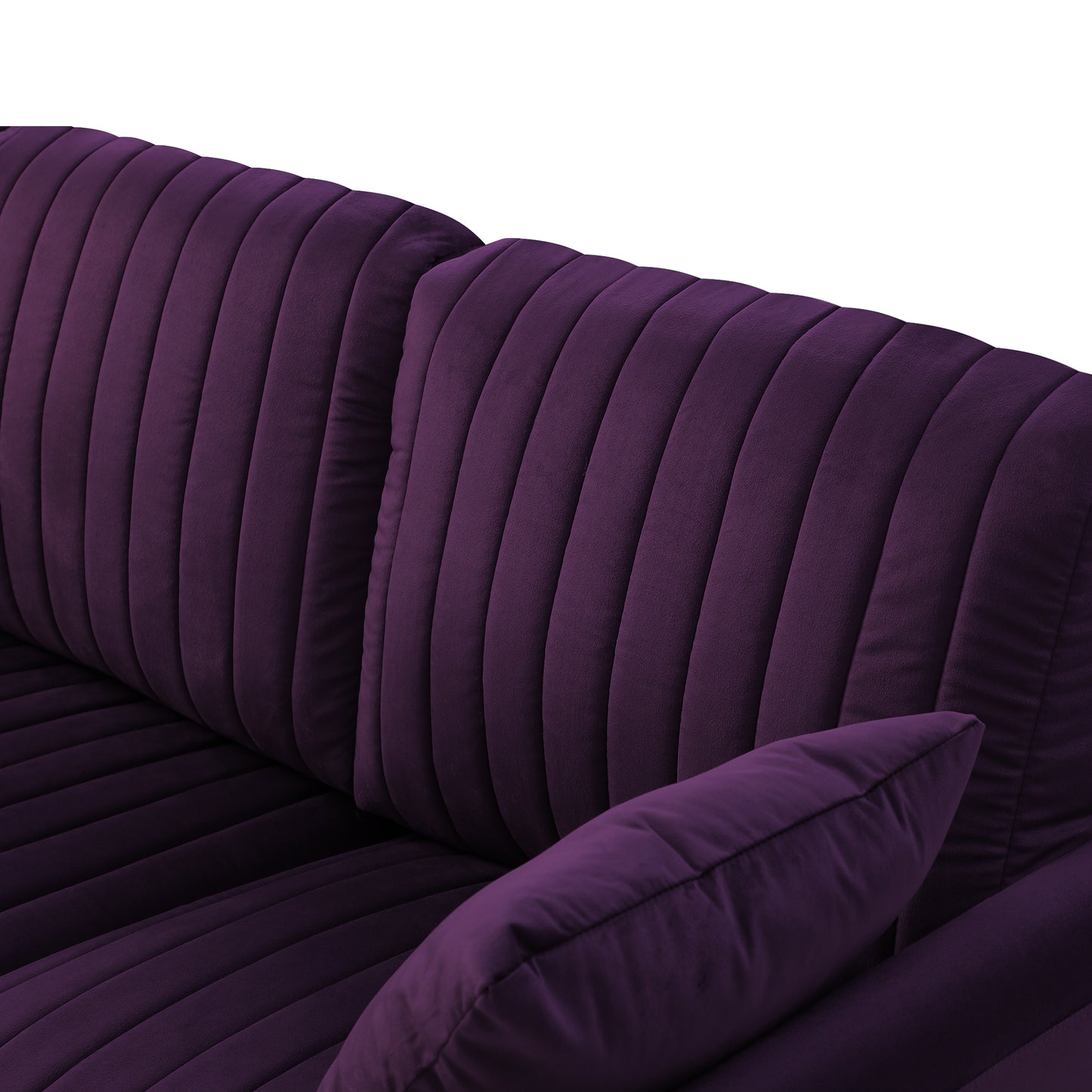 Living Room Sofa Velvet Upholstered Couch Furniture for Home or Office 3-Seat,Purple