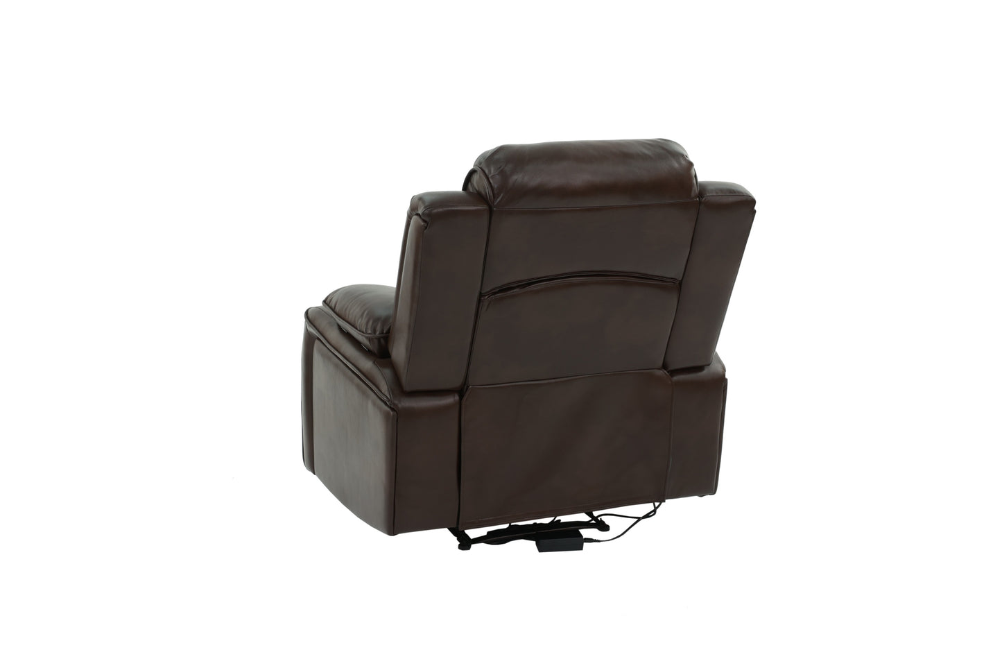 Power Motion Recliner Chair 1pc Chair Contemporary Brown Color Gel Leatherette Storage Arms w Cup Holder Living Room Furniture