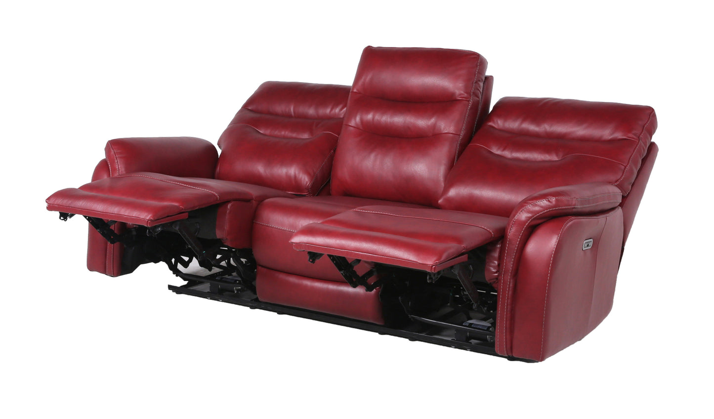 Top-Grain Leather Motion Set: Decadent Comfort, Contemporary Style, Wine or Coffee Color, Reclining with USB Control Panel