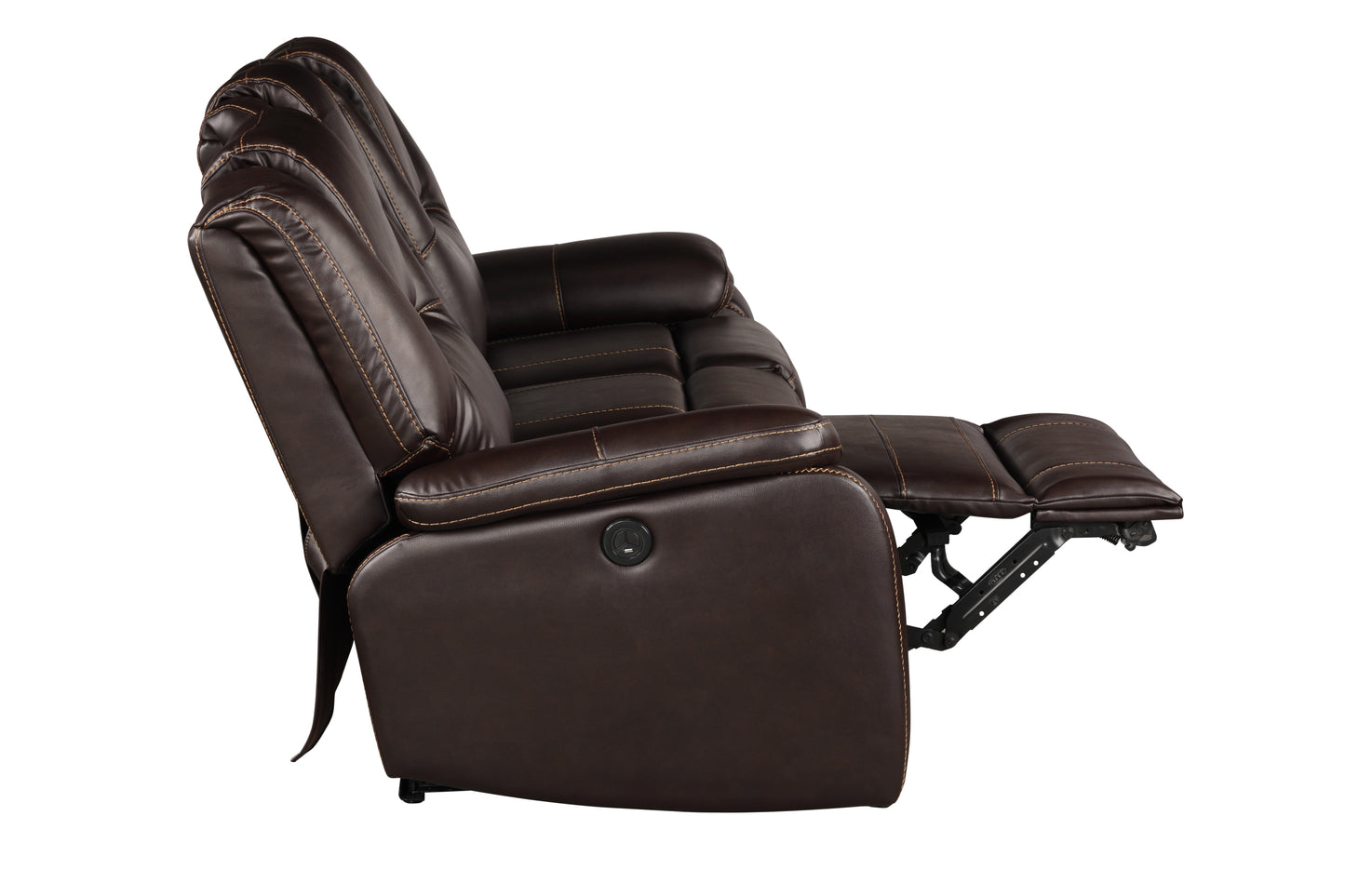 Power Reclining Sofa made with Faux Leather in Brown