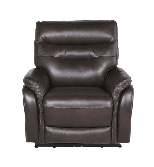 Contemporary Top-Grain Leather Recliner Set - Power Footrest, Power Headrest - Control Panel, USB Port, Home Button