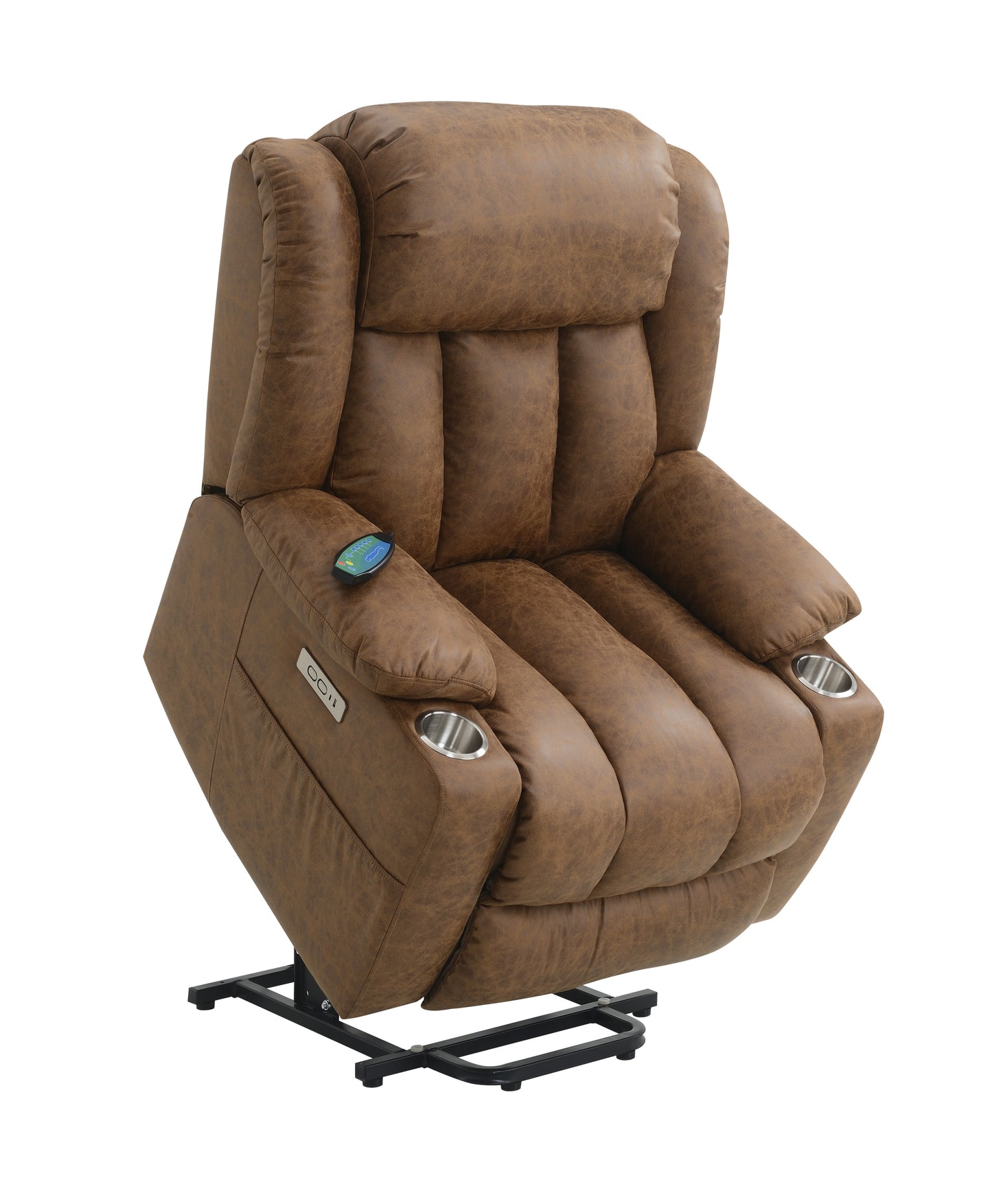 ACME Omarion Power Recliner w/Lift, Heating & Massage, Brown Leather Aire LV02997