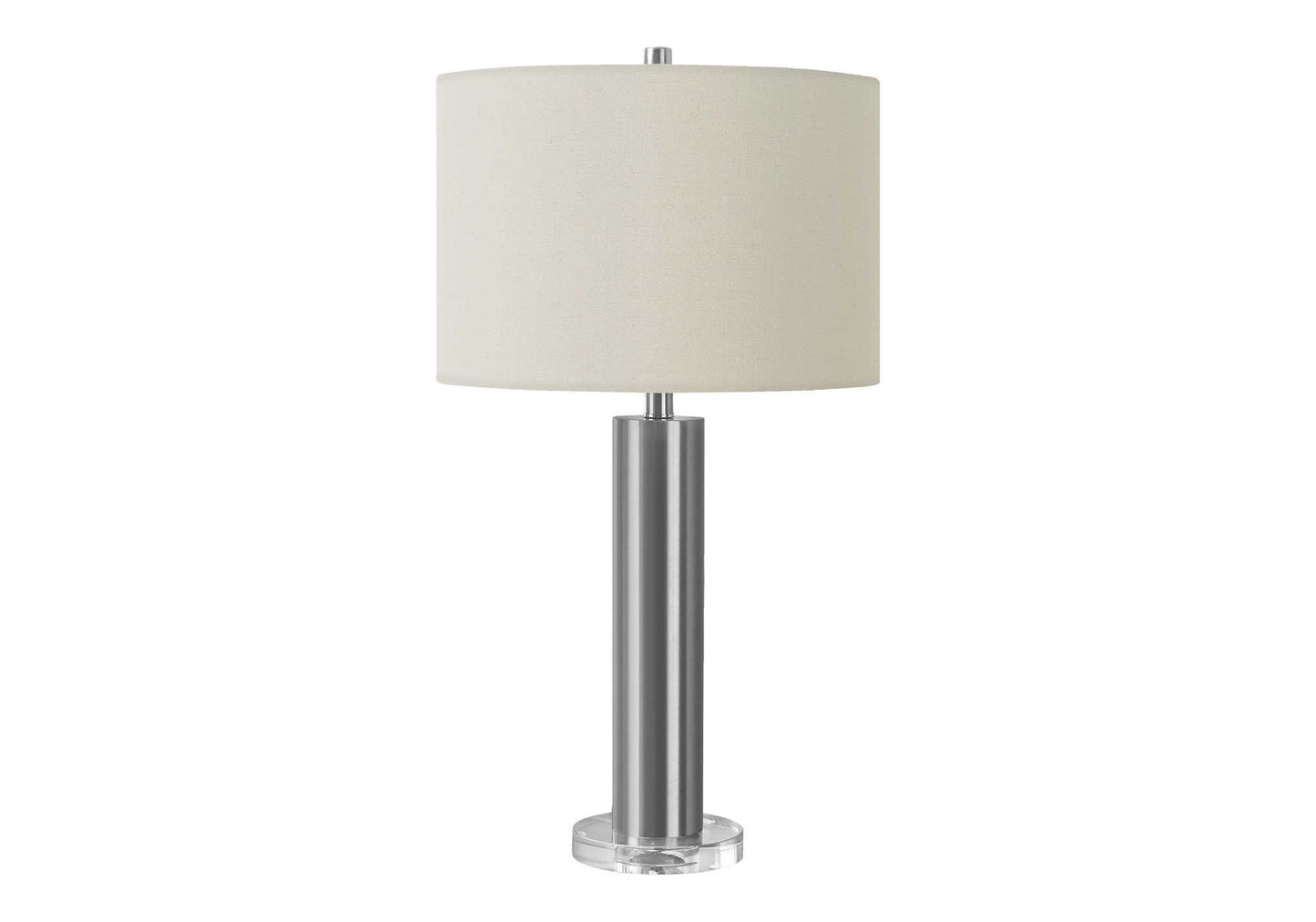 Lighting, 28"h, Table Lamp, Nickel Metal, Ivory / Cream Shade, Contemporary