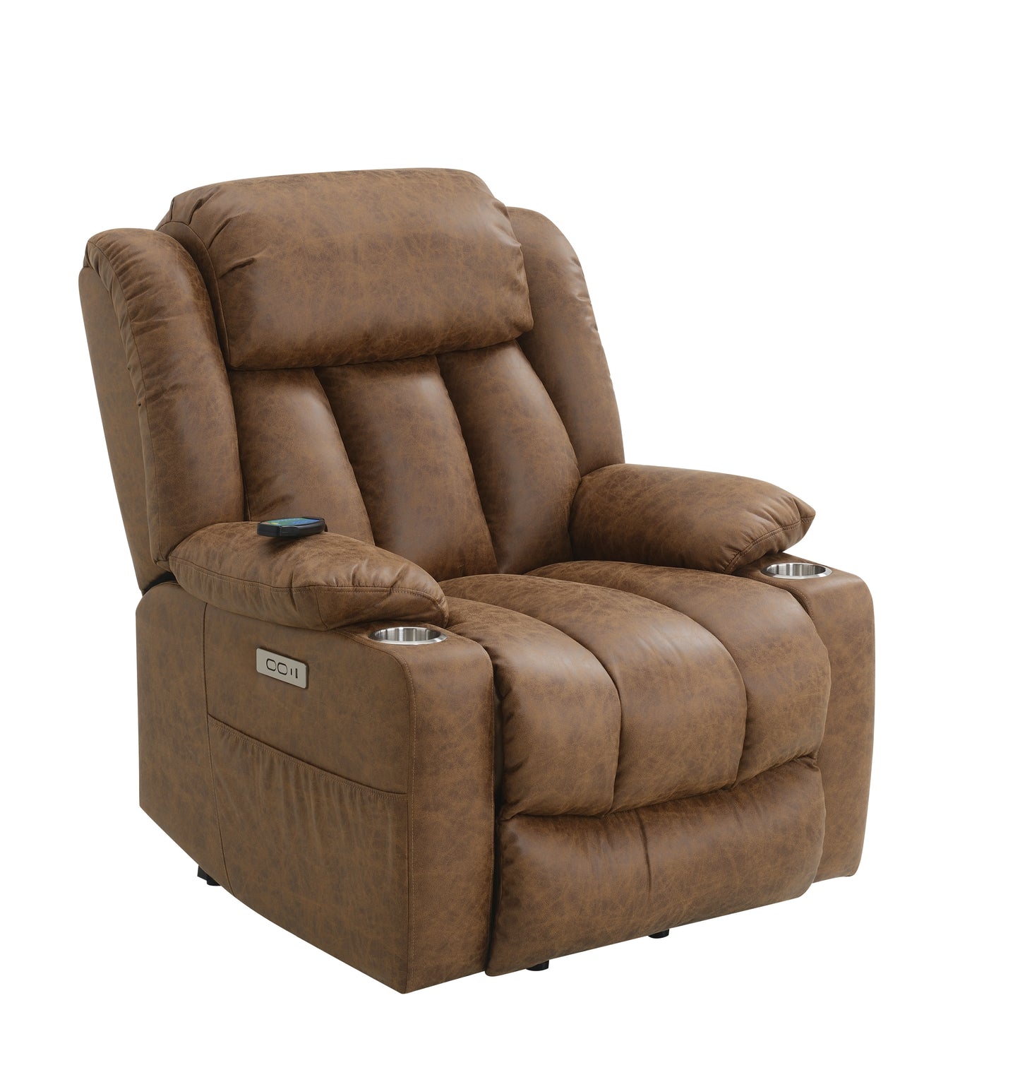 ACME Omarion Power Recliner w/Lift, Heating & Massage, Brown Leather Aire LV02997